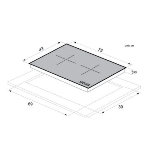 Bếp từ đôi Spelier SPM 728I Plus lắp âm 3 Kích thước bếp từ đôi Spelier SPM 728I Plus lắp âm