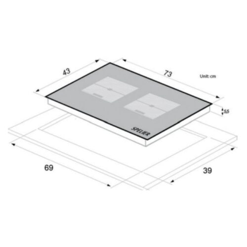 Bếp từ đôi Spelier SPM T89G lắp âm 3 Thiết kế của Bếp từ đôi Spelier SPM T89G