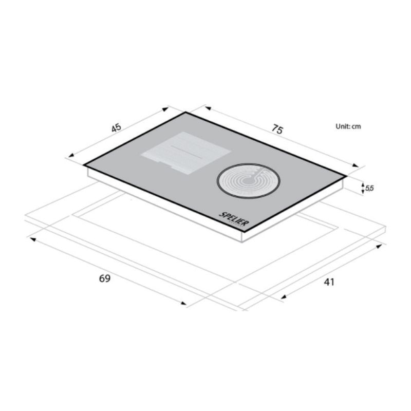 Bếp từ kết hợp hồng ngoại Spelier SPE HC 928EG Bếp từ kết hợp hồng ngoại Spelier SPE HC 928EG