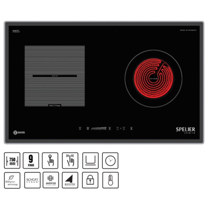 Bếp từ kết hợp hồng ngoại Spelier SPE HC 928EG Bếp từ kết hợp hồng ngoại Spelier SPE HC 928EG