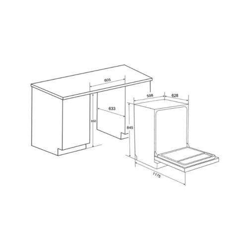 Kích thước Máy rửa bát Spelier SP 15 DW-B/HA