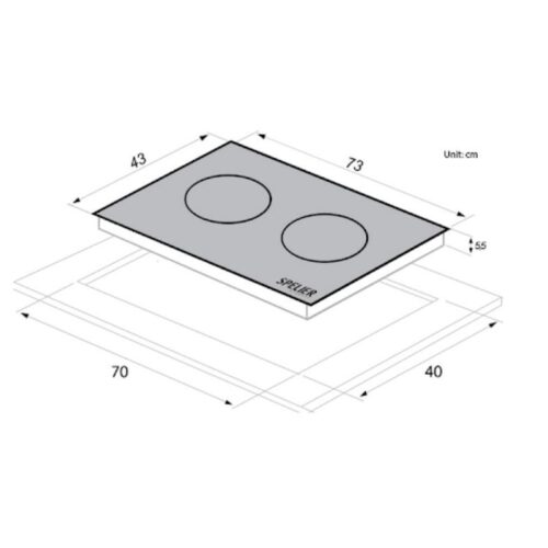 Kích thước bếp từ đôi Spelier SPM 968I lắp âm