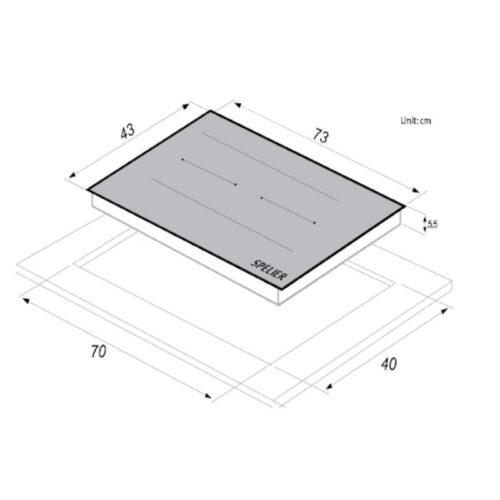 Bếp từ đôi Spelier SPM 988I PLUS lắp âm 3 Kích thước bếp từ đôi Spelier SPM 988I PLUS lắp âm